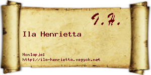 Ila Henrietta névjegykártya